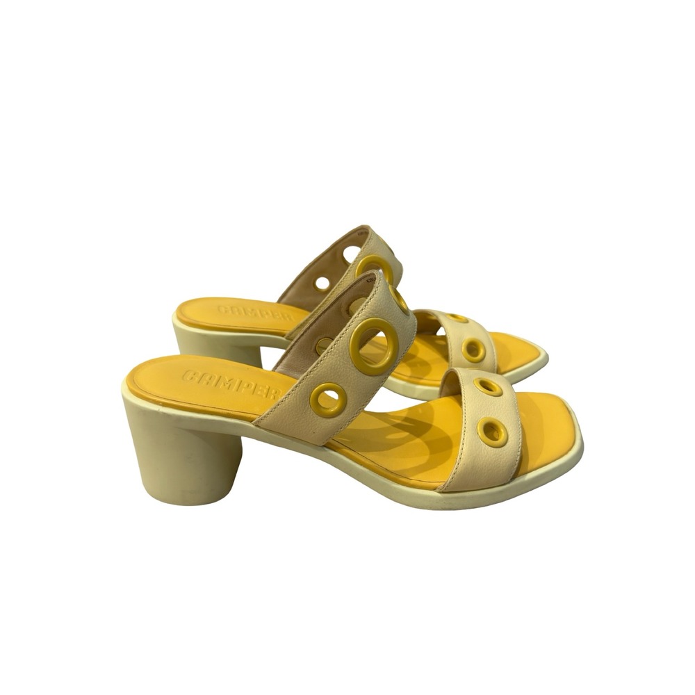 Camper Meda Yellow Sandal Heels - Picture 3 of 10